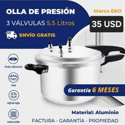 Olla de presión de 3 válvulas 5.5 litros para todo tipo de cocina incluyendo inducción - Img 56711535