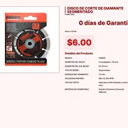 Disco de corte de diamante segmentado con buje universal de 22.23 mm VPT#-0111 - Img 55435087