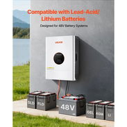 Inversor Híbrido VEVOR 6400W 12000W Pico Baja Frecuencia 48V a 120V/240V Split Phase MPPT 120A Off Grid Blanco - Img 55739279