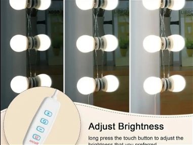 Luces para decoración de espejos salon de belleza 10 bombillas 3 temperaturas de luz , regulador d intensidad, puertousb - Img main-image-45490726
