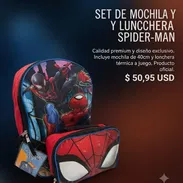 ✨ ALTA GAMA 🎒 SET DE MOCHILA Y LUNCHERA SPIDERMAN - Img 56359331