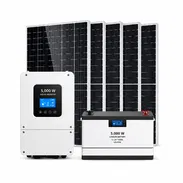 KIT SOLAR Inversor 5KW+Batería 5.12kWh +6 Paneles de 615W - Img 55628193