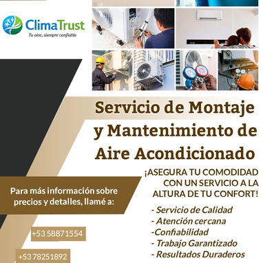 ClimaTrust. Servicio de Montaje y Mantenimiento de Aire Acondicionado. - Img 122756735