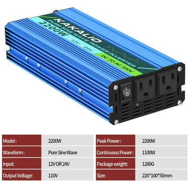 Convertidor de corriente, inversor de corriente 1600w y  2200w onda pura. Nuevo - Img 99273550