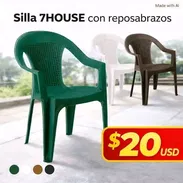 Silla con Reposabrazos 59X53X89CM 7HOUSE precio 20 usd - Img 57973269