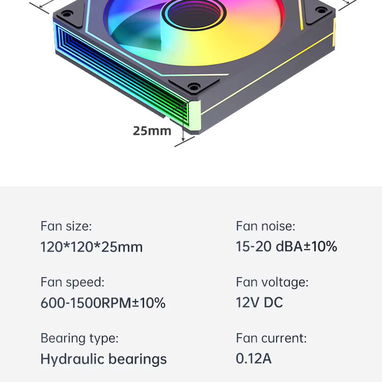 Ventilador PC 120mm SNOWMAN 🌈💻 ARGB con efecto espejo infinito, flujo de aire inverso silencioso 16dBA, 5V PWM - 2/9