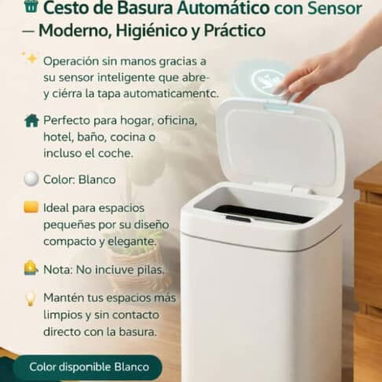 🗑️Cesto de Basura Automático con Sensor – Moderno, Higiénico y Práctico - Img 121151372