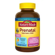 Prenatal con Ácido Fólico + DHA frasco grande de 150 cápsulas sabor a naranja importado - Img 55344032