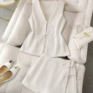 Conjunto de saya short fino blanco talla S - Img 58209237