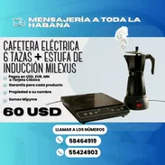 ☕️ CAFETERA ELÉCTRICA 6 TAZAS + ESTUFA DE INDUCCIÓN SIMPLE MILEXUS 🍳 💰 Precio: $60 - Img 55229268