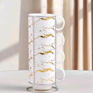 ☕️Juegos de 4 tazas de cerámica para café con leche o Té ✅Grandes 💵$8 usd  📲55096221 - Img 57977814