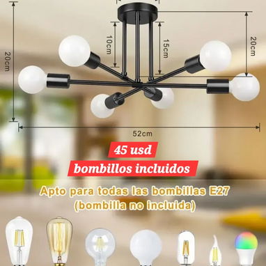 Lampara de techo modernas Bombillos incluidos Reloj de pared digital Ducha plafon con ducha de telef - Img 128154808
