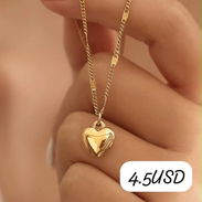 Cadena de corazón de acero inoxidable💛con revestimiento de oro 18k✨ - Img main-image-56247674