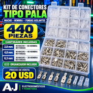 Kit de conectores tipo pala, con terminales macho, hembra y fundas aislantes en tres medidas diferentes. - Img 57862319