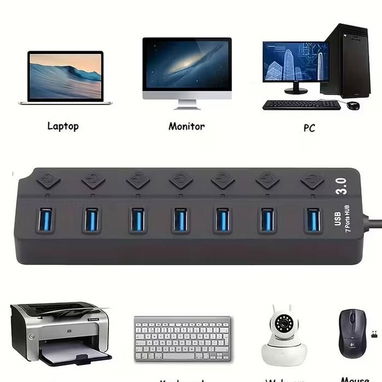 Hub USB 3.0 – 7 Puertos con Interruptores | videojuegoshabana.com - Img 122580017