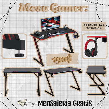 MESAS GAMER Y SILLAS GAMER. ARMA TU SETUP GAMER. ‼️CON MENSAJERÍA GRATIS‼️ MESAS DE COMPUTADORA Y SILLAS DE COMPUTADORA. - Img 112687814