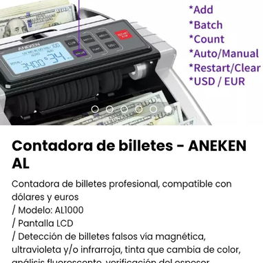 Contadora de billetes - ANEKEN AL. Nueva - Img 104539223