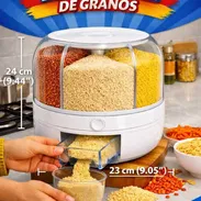 🌾🔄 DISPENSADOR DE GRANOS GIRATORIO – 4 COMPARTIMENTOS, 24 cm, BLANCO – 23 500 CUP - Img 55650483