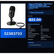 Hoco L25 Bright - Micrófono USB de escritorio con monitorización y silencio con un clic . - Img 57513275