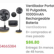 Ventilador recargable de pedestal 10000 mAh - Img 57024690