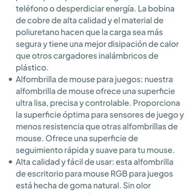 Mousepad de Mouse RGB con carga inalámbrica de 15W 🌐 19.99 USD - 9/10