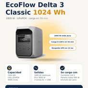 ⚡ EcoFlow Delta 3 Classic – 1024 Wh 1800 W continuos (pico 3600 W) · LiFePO4 de 4000 ciclos Carga 0–100% en 56 min · - Img 57679726