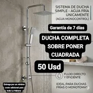 DUCHA COMPLETA SOBRE PONER  CUADRADA, Garantía de 7 días, Entrega por un mínimo costo adicional para toda La Habana - Img 55604114