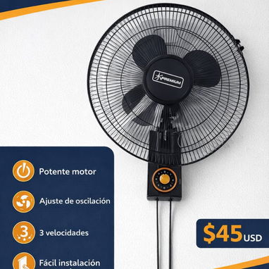 Ventilador eléctrico de pared PREMIUM Color: Verde Cod:Alofoke - Img 120648320