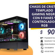 Chasis de cristal templado Gaming negro( 9 fanes y controlador RGB) - Img 52737203