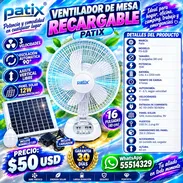 VENTILADOR DE MESA RECARGABLE PATIX CON PANEL SOLAR Y BOMBILLO, NUEVO EN CAJA CON FACTURA Y GARANTÍA. VARIEDAD - Img 57861436