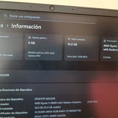 Laptop Gamer Gigabyte A5 K1. RTX 3060. Ryzen 5 5600. 16 GB RAM DDR5. 1TB SSD M2. De poco uso, 8 meses. Precio Negociable - Img 124046708