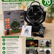 Ventilador Multifuncional Recargable UN-FL20000 – Ideal para camping, hogar y oficina - Img 56492293