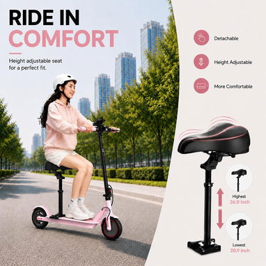 Carriola eléctrica para adultos / scooter 'Joyhis' con asiento desmontable Color: Rosa 350W Litio 36V/5.2Ah RIN 8.5' NEW - 5/9