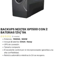 Backups Nextel GP1500 con 2 bateria 12V/9A mensajería incluida - Img 54274392