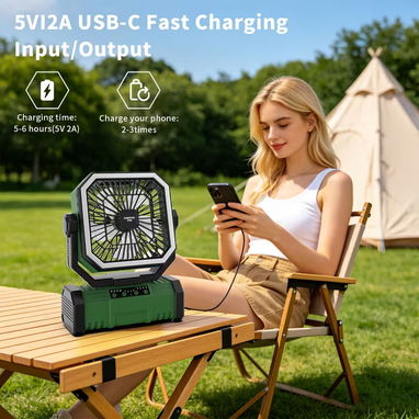 Ventilador Recargable 20000mah con BT para musica - 2/6