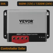 Controlador Solar MPPT VEVOR 50A 660W (12V) / 1320W (24V) 98% Eficiencia 12V/24V Con Bluetooth Regulador de Carga - Img 55706356
