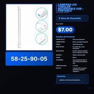 LÁMPARA LED TUBULAR RECARGABLE USB – PORTABLE VPT -0080 - Img 57891939