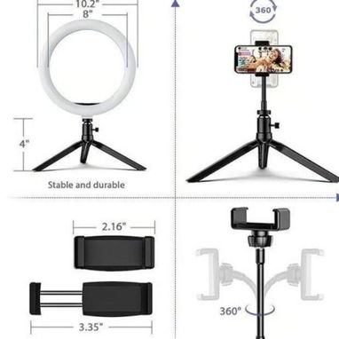 Ring Light LED de 10 pulgadas con soporte para teléfono y trípode | Creacion de Contenido | N... | videojuegoshabana.com - Img 124239184