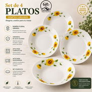 👑Juego d 4 Platos Ondos  9500cup - Img 55976000