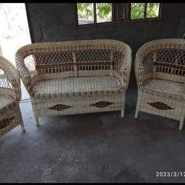 Juego de Sala Exterior/Interior en Mimbre Natural 🛋️ Incluye sofá, 2 sillones y mesa central ( LOS HACEMOS x ENCARGOS ) - 8/8