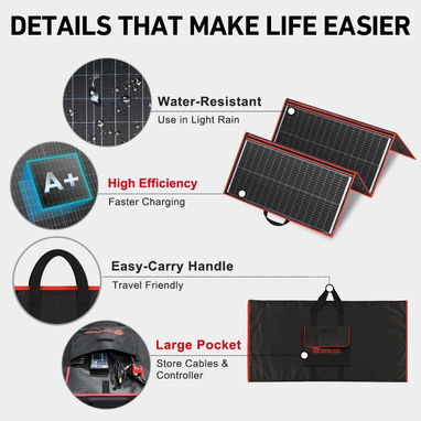 DOKIO 300W PORTABLE Solar Panel Kit CON PWM Controller Y USB - 4/6