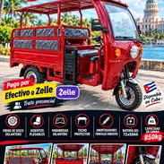 Triciclo Eléctrico de Carga y pasajeros con Techo 72v 58 Ah Batería Gel 56463361 - Img 57900259