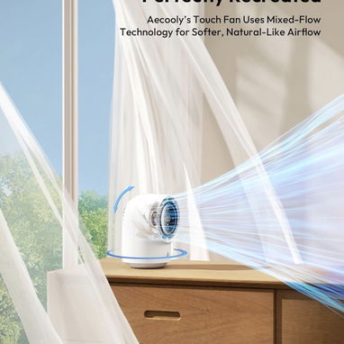 Aecooly Ventilador de batería con control táctil, 100 velocidades, pantalla digital silenciosa para dormitorio, 8000 - Img 118907767