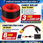 Cable solar por metros y cable adaptador de (MC4 - Xt60) de 60 cm - Img 57468602