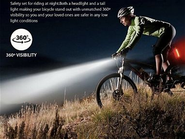 GANGA Luces de bici LED  ,kit de luces bicicleta delantera y trasera IMPERMEABLES+RECARGABLES USB  -50077831 - Img main-image-44640184