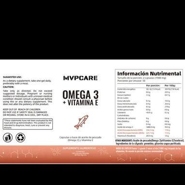 Omega 3 y Vitamina E./ 100 cápsulas - Img 123093496
