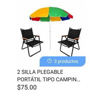 Sombrilla de playa +2 sillas plegable - Img 56653110
