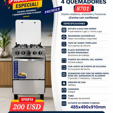 Cocina Premier 4q con horno - 2/2