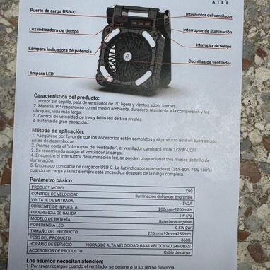 VENTILADOR RECAGABLE CON PANEL SOLAR - Img 123134207