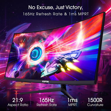 Monitor Curvo Ultra Ancho Sceptre 34” WQHD 180Hz | Ideal para Gaming y Trabajo en La Habana - Img 120202145